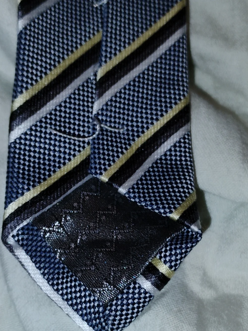 Hermes Striped Blue and Gold Men's Tie